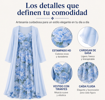 🌸👗Elegante conjunto de dos piezas con estampado floral para mujer: el look perfecto para las vacaciones de verano✨