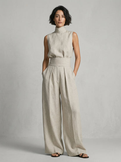 Nuria | Conjunto minimalista de blusa sin mangas