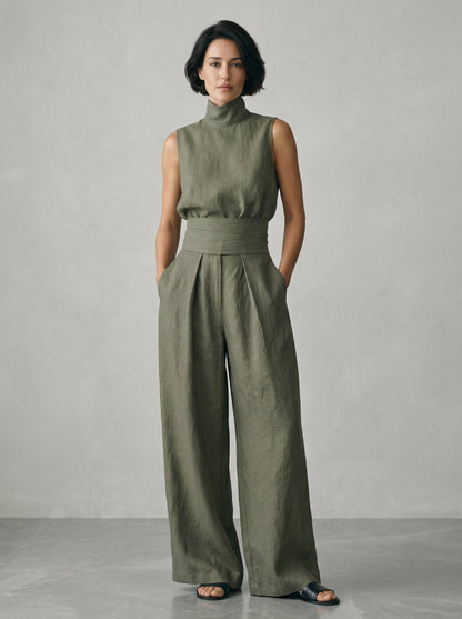 Nuria | Conjunto minimalista de blusa sin mangas