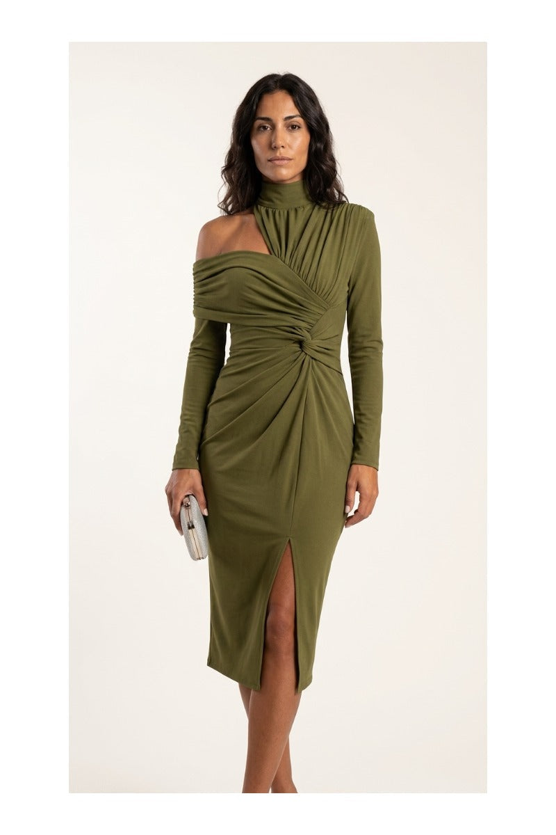 CELIA – Vestido Elegante Asimétrico Con Cuello Halter