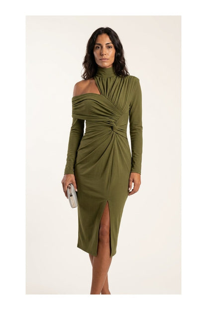 CELIA – Vestido Elegante Asimétrico Con Cuello Halter