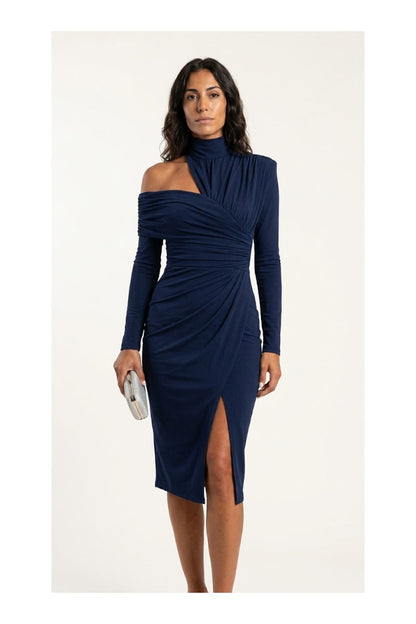 CELIA – Vestido Elegante Asimétrico Con Cuello Halter