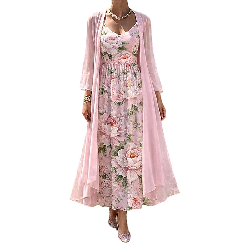 🌸👗Elegante conjunto de dos piezas con estampado floral para mujer: el look perfecto para las vacaciones de verano✨