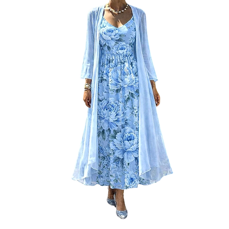 🌸👗Elegante conjunto de dos piezas con estampado floral para mujer: el look perfecto para las vacaciones de verano✨