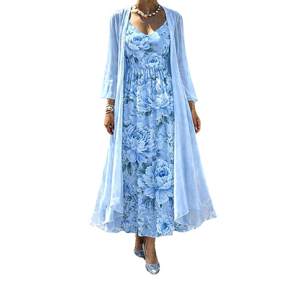 🌸👗Elegante conjunto de dos piezas con estampado floral para mujer: el look perfecto para las vacaciones de verano✨