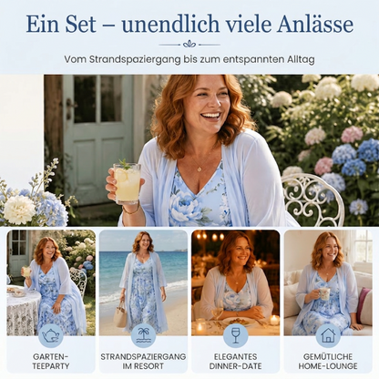 🌸👗Elegante conjunto de dos piezas con estampado floral para mujer: el look perfecto para las vacaciones de verano✨
